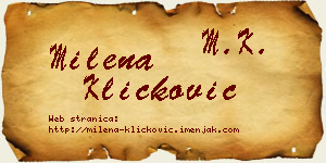 Milena Kličković vizit kartica
